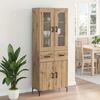 vidaXL Highboard med skuffe 2 pcs Artisan Egetr&aelig; Konstrueret tr&aelig;