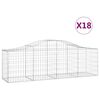 vidaXL buede gabionkurve 18 stk. 200x50x60/80 cm galvaniseret jern
