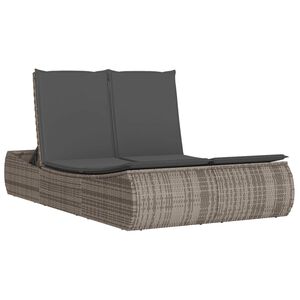 vidaXL loungesofa med hynder polyrattan gr&aring;