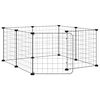 vidaXL k&aelig;ledyrsbur med 8 paneler og d&oslash;r sort 70x70x35 cm st&aring;l