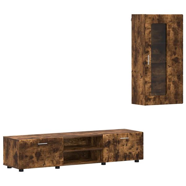 vidaXL TV-m&oslash;bels&aelig;t med skuffe med d&oslash;r FLORIN R&oslash;get eg Konstrueret tr&aelig;