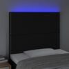 vidaXL sengegavl med LED-lys 100x5x118/128 cm stof sort