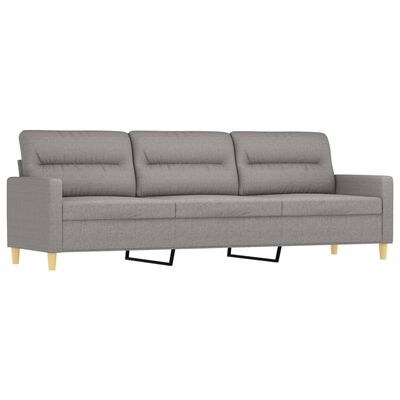 vidaXL 3-personers sofa med pude og hynder 210 cm stof lysegrå