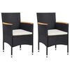 vidaXL spisebordsstole til haven 2 stk. polyrattan sort