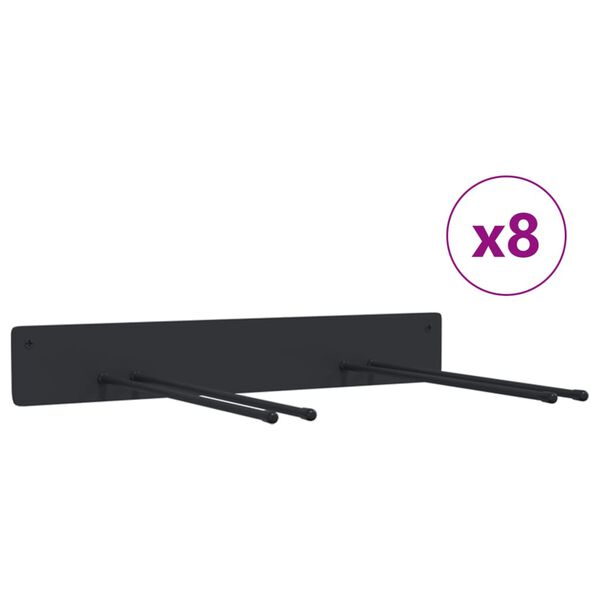 vidaXL opbevaringsstativer 8 stk. til haveredskaber væghængt stål sort