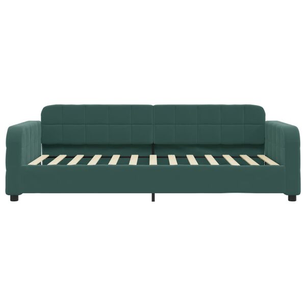 vidaXL daybed 100x200 cm velour m&oslash;rkegr&oslash;n