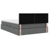 vidaXL Seng med opbevaring og LED M&oslash;rkegr&aring; 140 x 200 cm Polyester