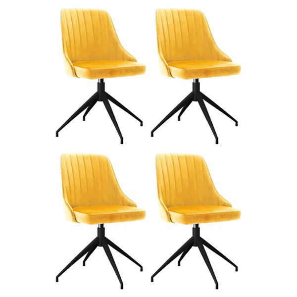 vidaXL spisebordsstole 4 stk. fl&oslash;jl gul
