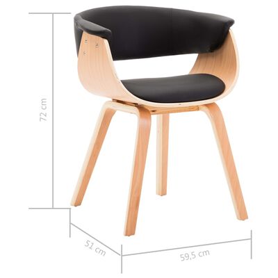 vidaXL spisebordsstole 6 stk. bøjet træ og kunstlæder sort