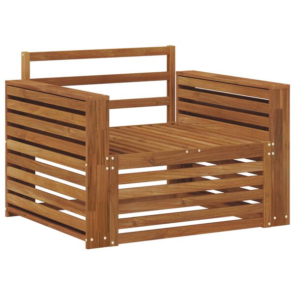 vidaXL 2 Stk Sofa med arml&aelig;n Massivt Akacietr&aelig; Naturfarvet