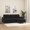 vidaXL 3-personers sofa med fodskammel 180 cm velour sort