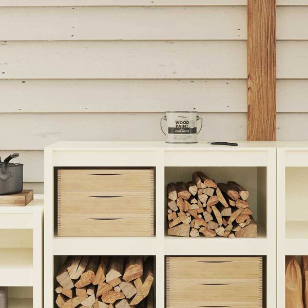 vidaXL Træmaling Hvid 16,5 x 16,5 x 15,9 cm Vægprint