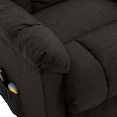 vidaXL løftestol med massagefunktion stof mørkebrun