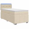 vidaXL Boxmadras med topmadras Cremefarvet 80 x 200 cm Stof