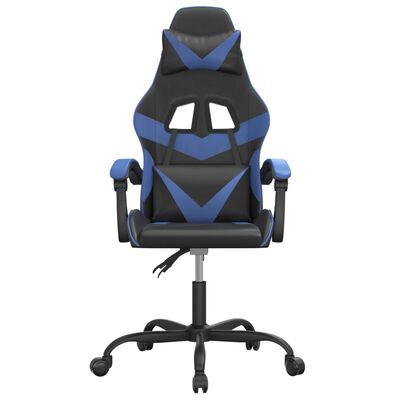 vidaXL drejelig gamingstol kunstlæder sort og blå
