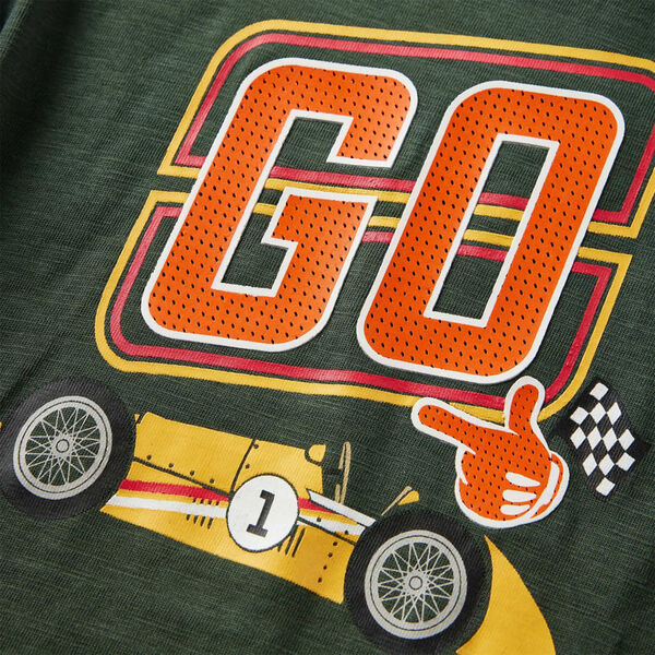 Lang&aelig;rmet T-shirt til b&oslash;rn str. 104 cm m&oslash;rkegr&oslash;n