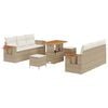 vidaXL Havesofa S&aelig;t 9 stk. Beige polyrattan