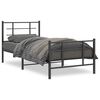 vidaXL sengeramme med sengegavl og fodg&aelig;rde 90x200 cm metal sort