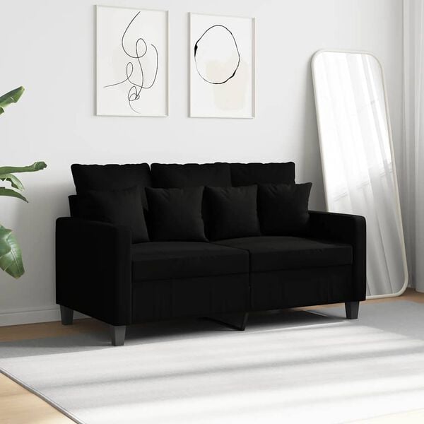 vidaXL 2-personers sofa 120 cm stof sort