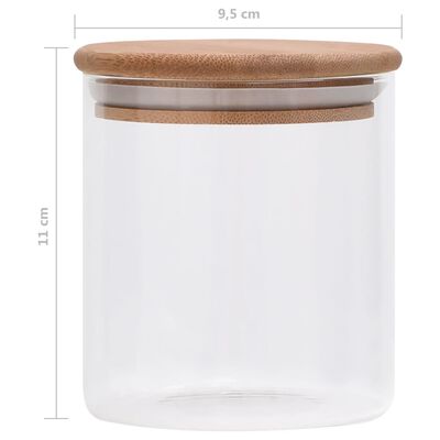 vidaXL opbevaringsglas med bambuslåg 10 stk. 600 ml