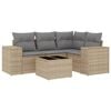vidaXL sofas&aelig;t til haven 5 dele med hynder polyrattan beige