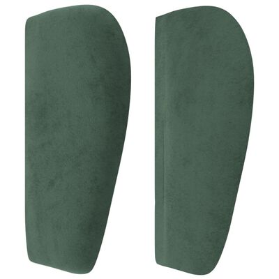 vidaXL sengegavl med kanter 83x23x78/88 cm fløjl mørkegrøn