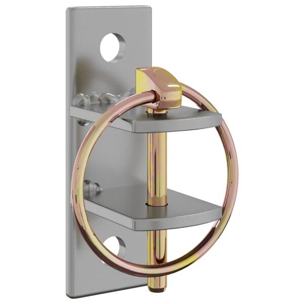 vidaXL spandkroge 3 stk. v&aelig;gmonteret st&aring;l s&oslash;lvfarvet og brun