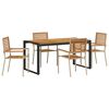vidaXL Have Spisebordss&aelig;t 5 stk. Beige og Brun polyrattan
