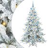 vidaXL Kunstigt Hinged Juletr&aelig; med 300 LED'er Hvid 180 cm PVC og St&aring;l