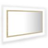 vidaXL badev&aelig;relsesspejl med LED-lys 80x8,5x37 cm akryl sonoma-eg