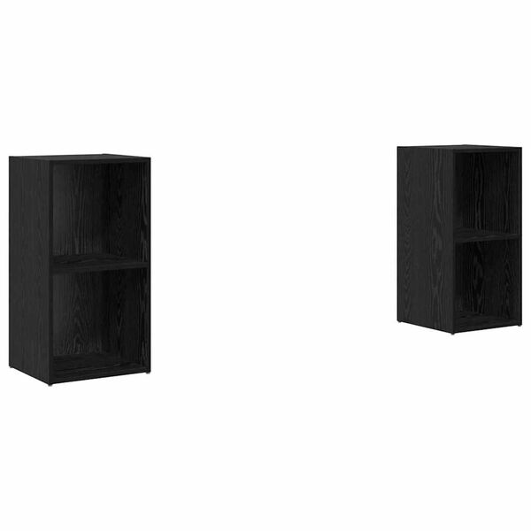 vidaXL TV-møbelsæt 2 pcs Sort eg 72 x 35 x 36,5 cm Konstrueret træ