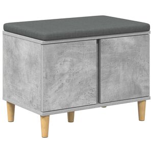 vidaXL Hallb&aelig;nk med pude BetonGr&aring; 60 x 38 x 46 cm Kunstigt tr&aelig; og stof