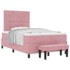 vidaXL Box spring seng med hovedg&aelig;rde Lyser&oslash;d 200 x 120 cm Fl&oslash;jl