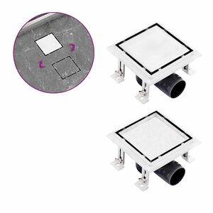 vidaXL gulvafl&oslash;b med 2-i-1 d&aelig;ksel 15x15 cm rustfrit st&aring;l