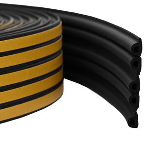 vidaXL Selvklebende vindues t&aelig;tningsb&aring;nd Sort 9 x 6 mm 12 m EPDM-skum