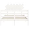 vidaXL sengeramme med sengegavl 120x200 cm massivt træ hvid