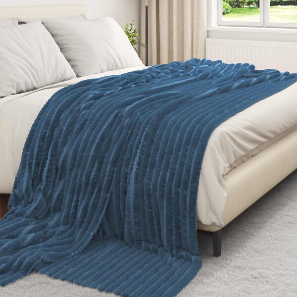 vidaXL Kastet&aelig;pper 6 pcs M&oslash;rkebl&aring; 240 x 220 cm Fleece