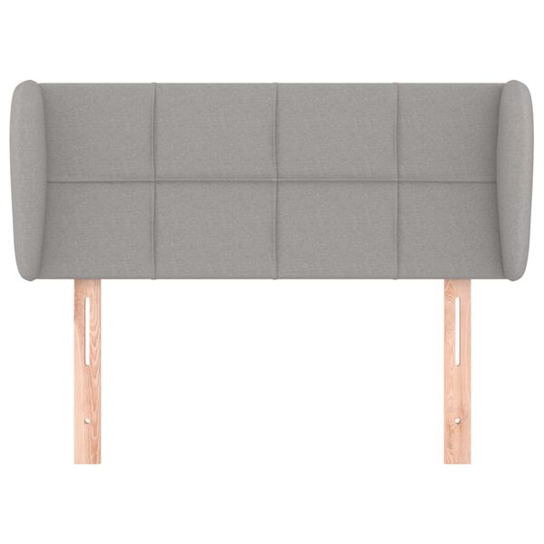 vidaXL sengegavl med kanter 93x16x78/128 cm stof lysegr&aring;