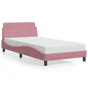 vidaXL sengeramme med sengegavl Dover Pink 100x200 cm Fl&oslash;jl