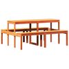vidaXL picnicbord 160x134x75 cm massivt fyrretr&aelig; gyldenbrun