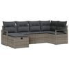 vidaXL Havesofa S&aelig;t med pude med opbevaring 6 pcs Gr&aring; Poly rattan