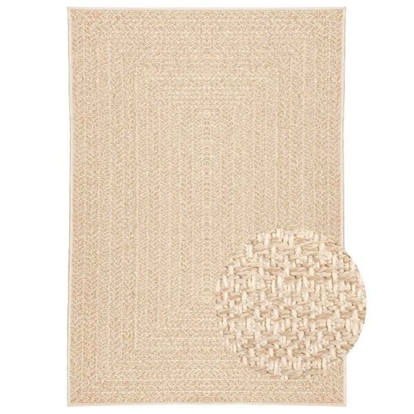 vidaXL gulvt&aelig;ppe ZIZUR beige 120x170cm jute-look indend&oslash;rs og udend&oslash;rs