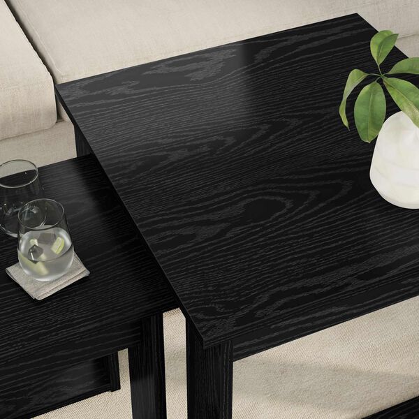 vidaXL Kaffebord S&aelig;t 2 pcs Sort eg Konstrueret tr&aelig;