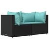 vidaXL hj&oslash;rnemoduler til havesofa 2 stk. med hynder polyrattan sort