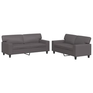 vidaXL sofas&aelig;t 2 dele kunstl&aelig;der gr&aring;