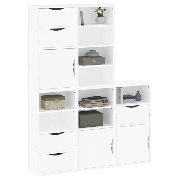 vidaXL sidekabinetter 5 stk ODDA 40x24x79 cm massivt fyrretræ hvid