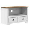 vidaXL tv-bord med 2 skuffer BODO 91,5x44,5x56cm massivt fyrretr&aelig; brun