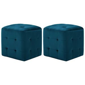 vidaXL puf 2 stk. 30 x 30 x 30 cm fl&oslash;jlsstof bl&aring;