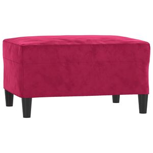 vidaXL fodskammel 70x55x41 cm velour vinr&oslash;d