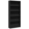 vidaXL bogreol 80x24x176 cm konstrueret tr&aelig; sort